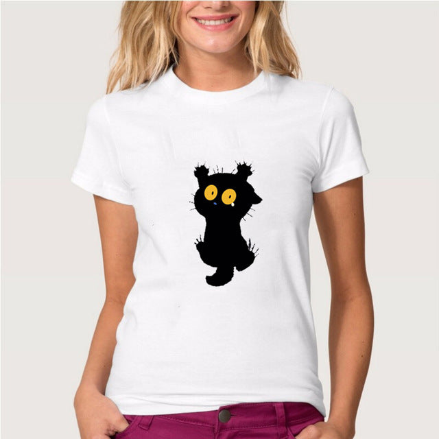 Naughty Black Cat T shirt