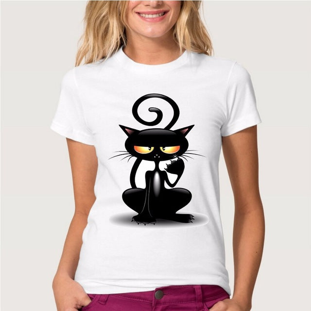 Naughty Black Cat T shirt