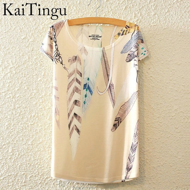 Harajuku Animal Cat Print Shirt O-Neck Short Sleeve T Shirt
