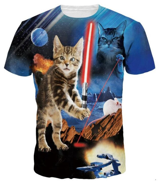 New Galaxy Cat 3D T Shirt