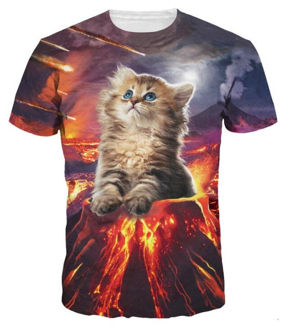 New Galaxy Cat 3D T Shirt