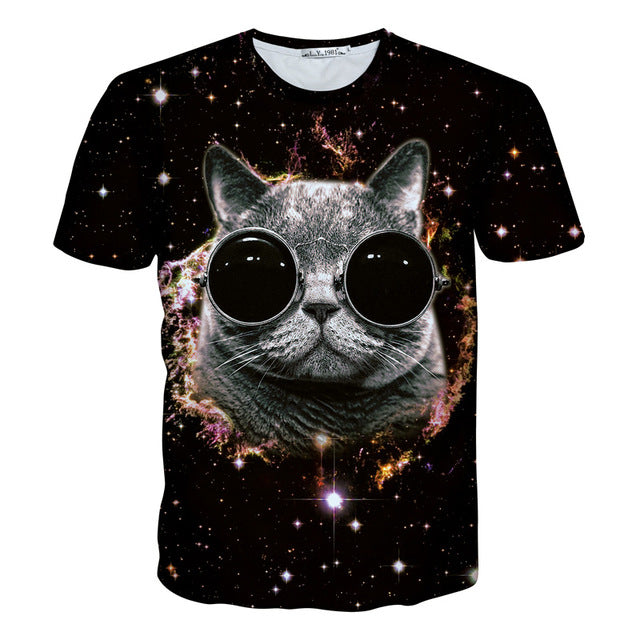 New Galaxy Cat 3D T Shirt
