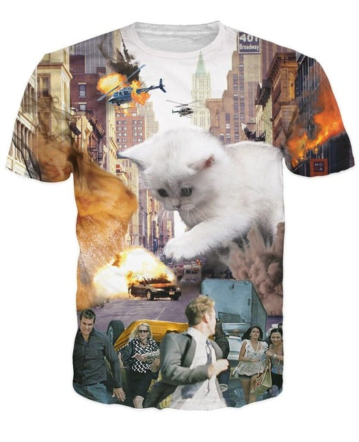 Funny 3d Cat T-shirt