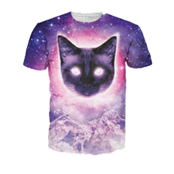 Solar Kitten Cat Vomiting A Waterfall Onto Earth Tee Shirt
