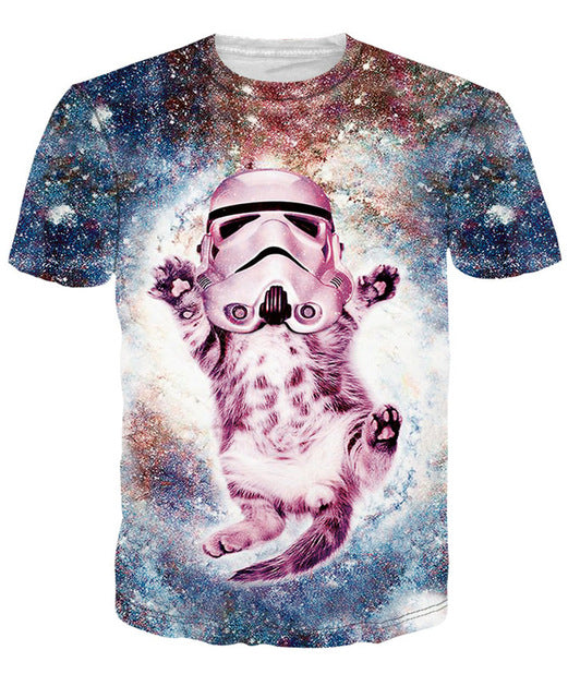 Solar Kitten Cat Vomiting A Waterfall Onto Earth Tee Shirt