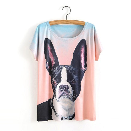 3D Satan Cat Print Casual T-shirt Tops