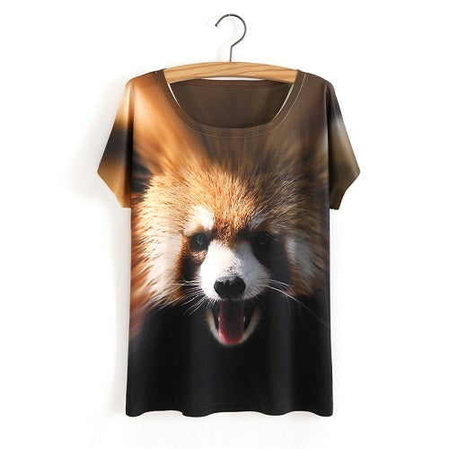3D Satan Cat Print Casual T-shirt Tops