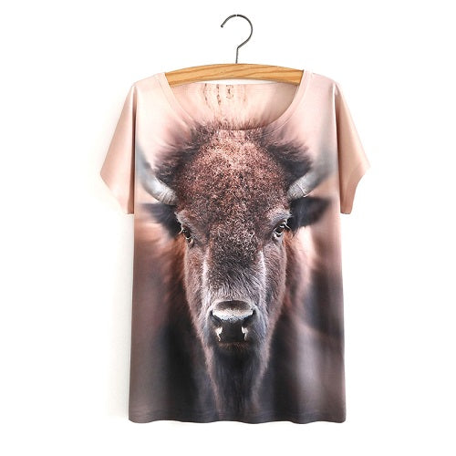3D Satan Cat Print Casual T-shirt Tops