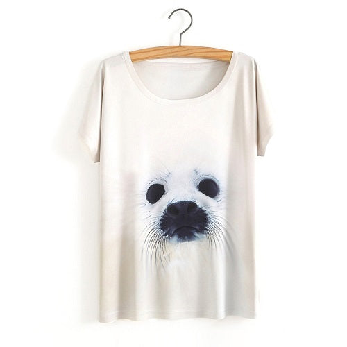 3D Satan Cat Print Casual T-shirt Tops