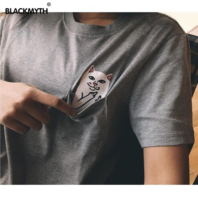 American Style Cat Printed Women T shirt