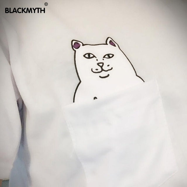 American Style Cat Printed Women T shirt