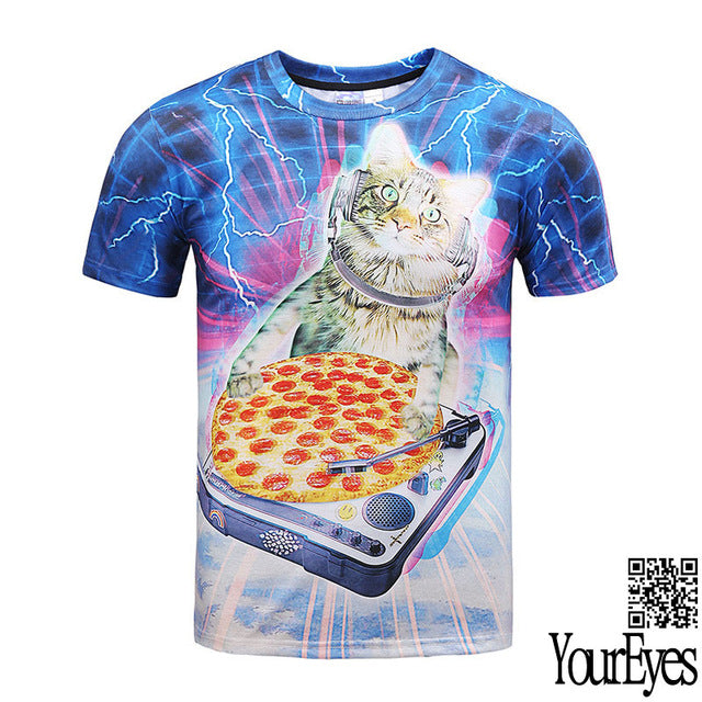 3d Print Cat Galaxy T Shirt Summer Tops Tees