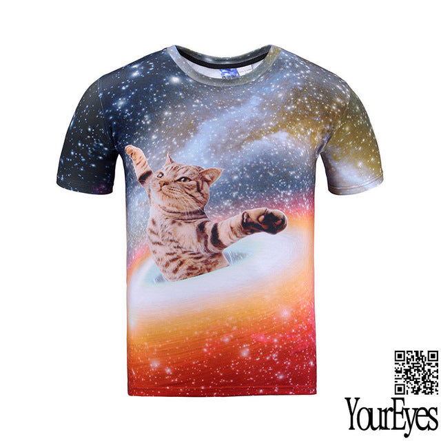 3d Print Cat Galaxy T Shirt Summer Tops Tees