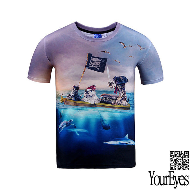 3d Print Cat Galaxy T Shirt Summer Tops Tees