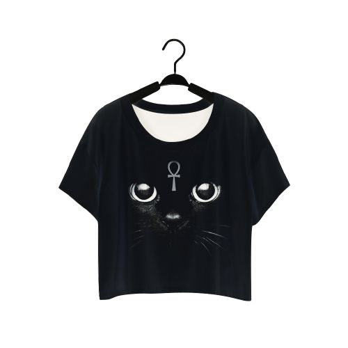 Black Cat Shining Eyes T-shirts