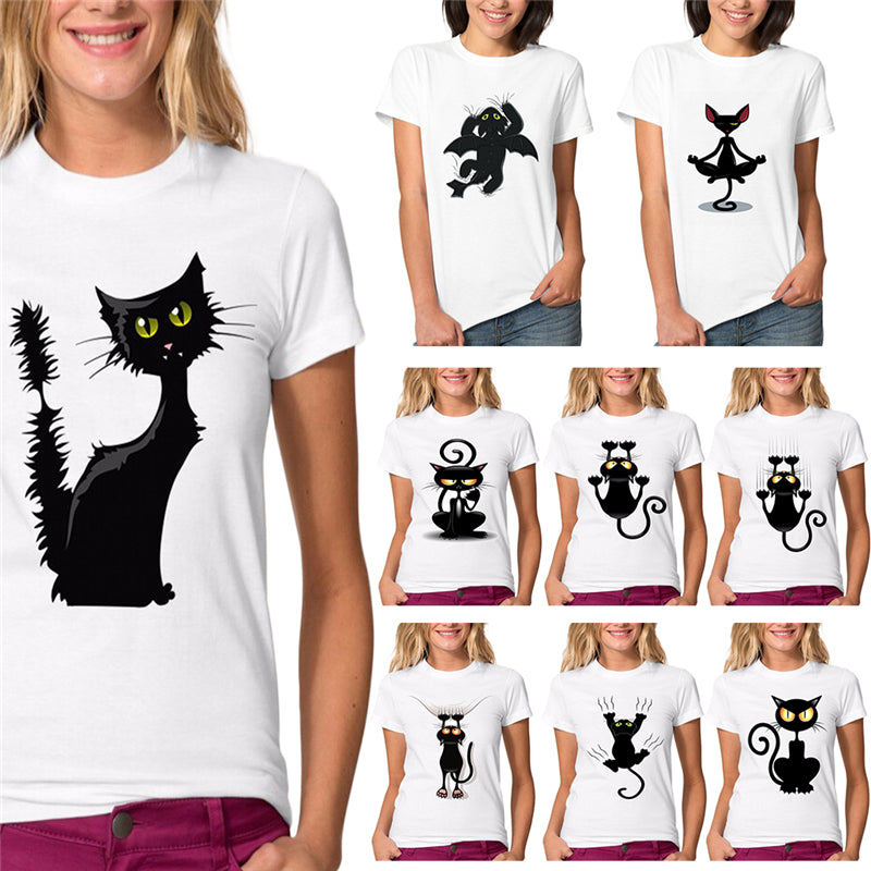 Summer Naughty Black Cat 3D Tshirt