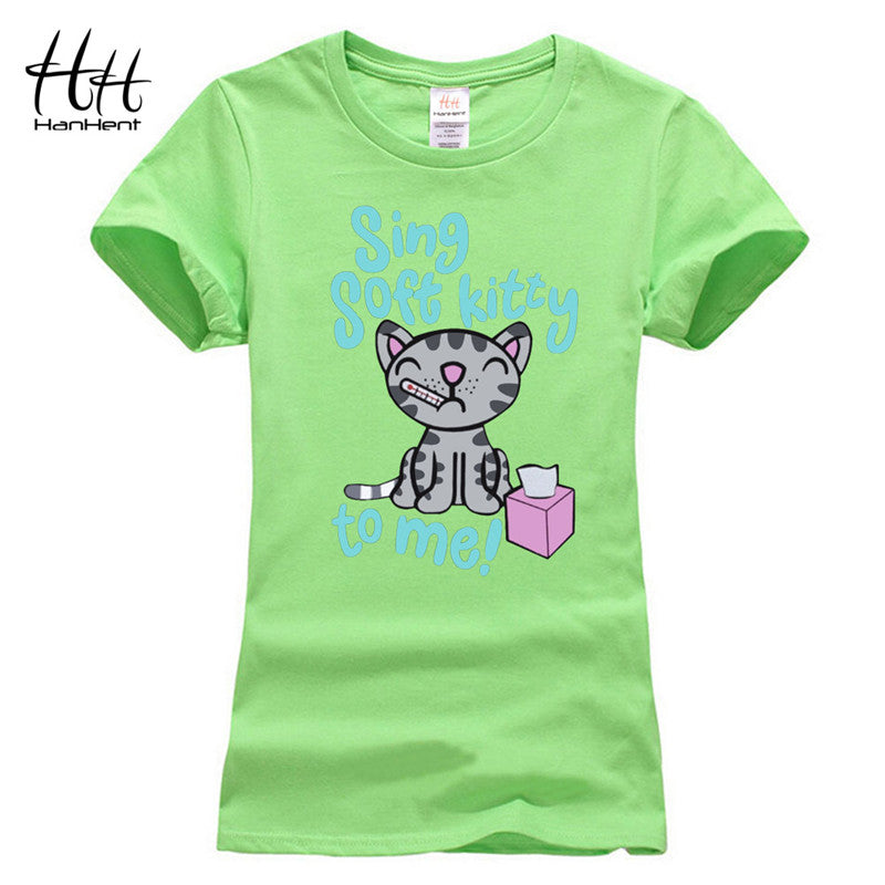 HanHent fashion cute cat soft kitty lover T-shirt
