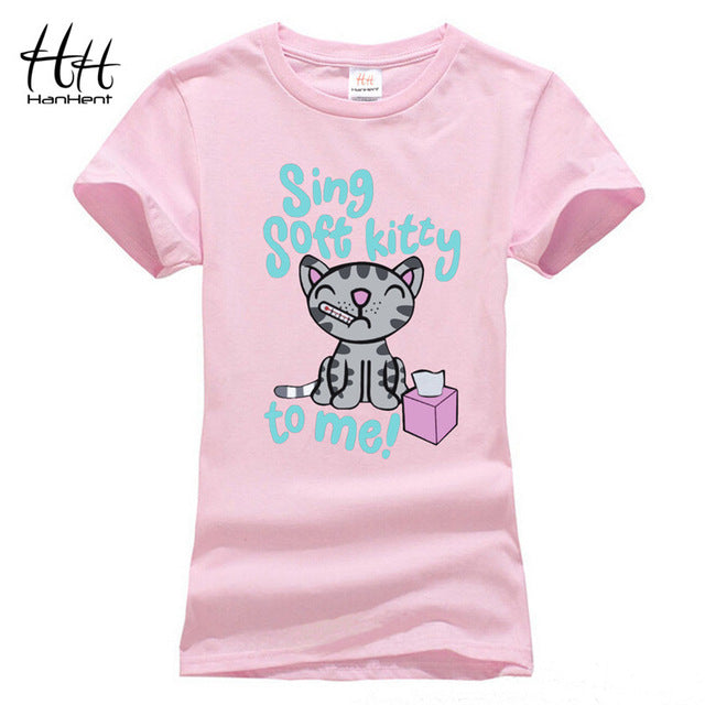 HanHent fashion cute cat soft kitty lover T-shirt