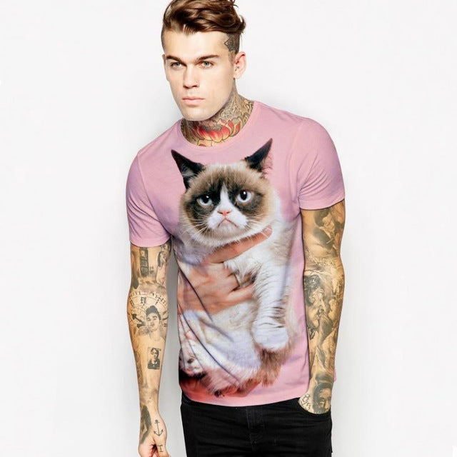 New Fashion T Shirt Women Fancy Cat 3d Printed Couples Tee