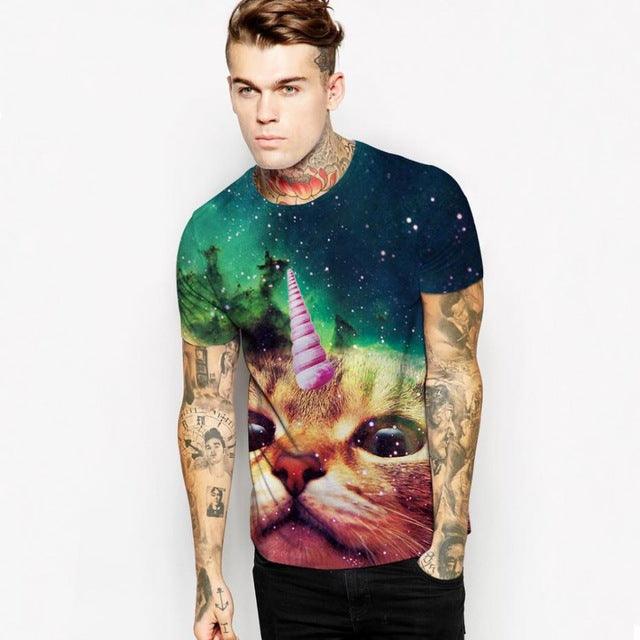 New Fashion T Shirt Women Fancy Cat 3d Printed Couples Tee