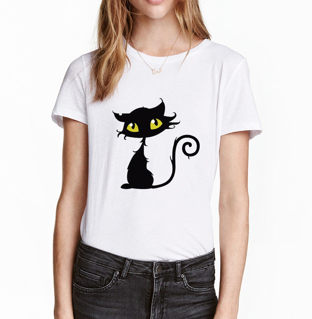 Kawaii Cat Printed T-Shirt
