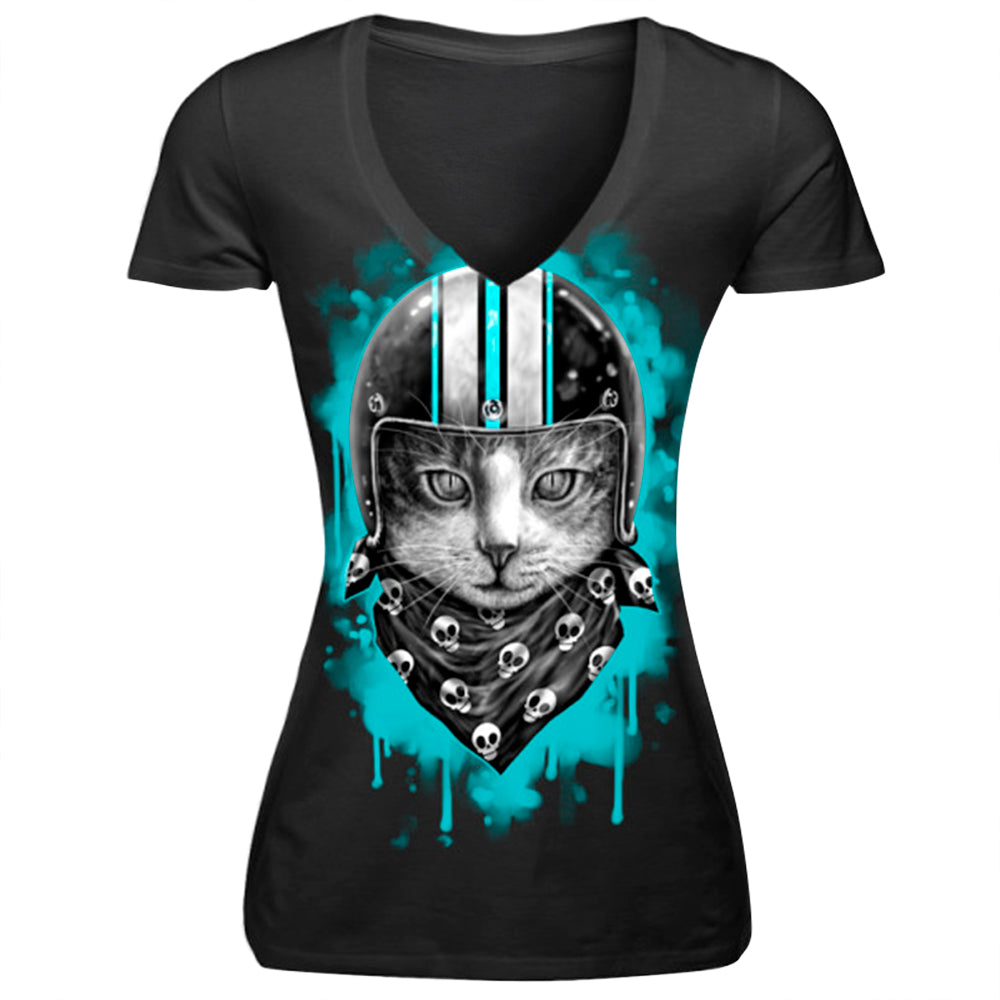 3d Print Cat Workout v-neck Tshirt Punk