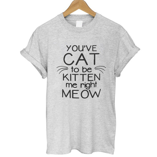 THE COOLMIND Meow Print Women T shirt