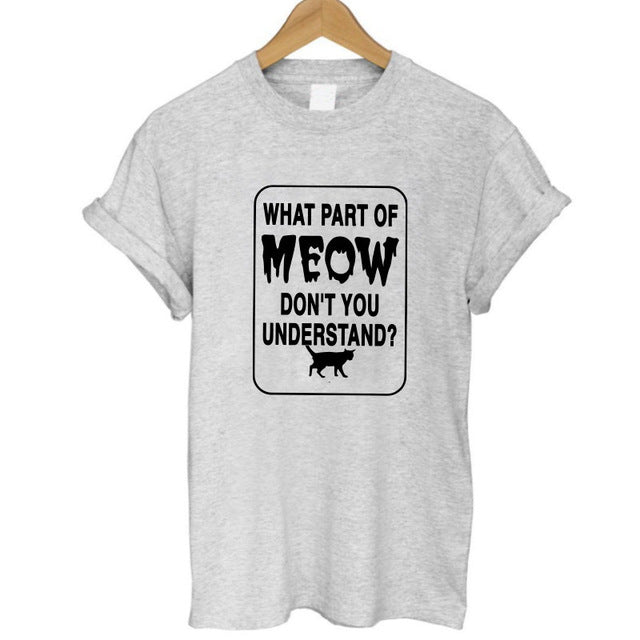THE COOLMIND Meow Print Women T shirt