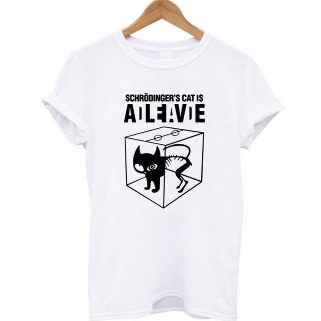 THE COOLMIND 100% Cotton Meow CAT Print Women T-shirt