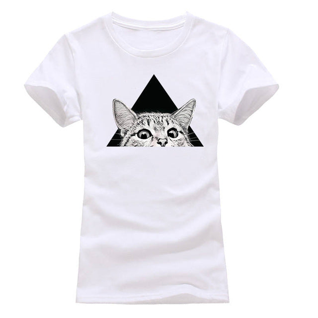 cat printed girl t-shirts