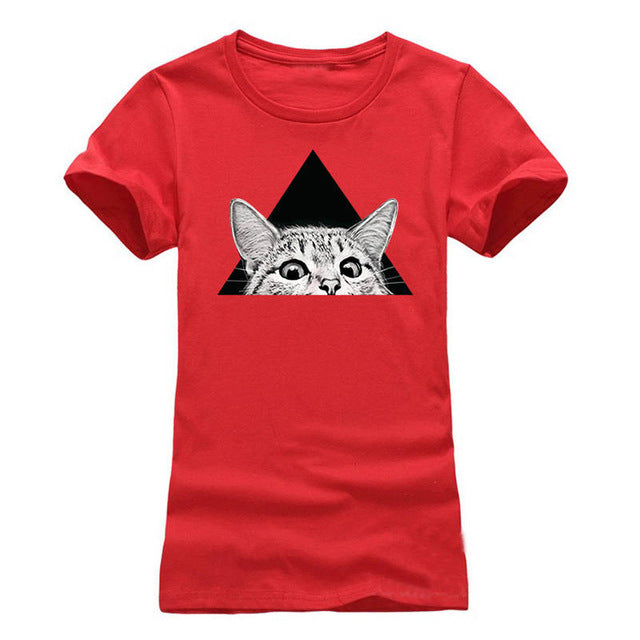 cat printed girl t-shirts