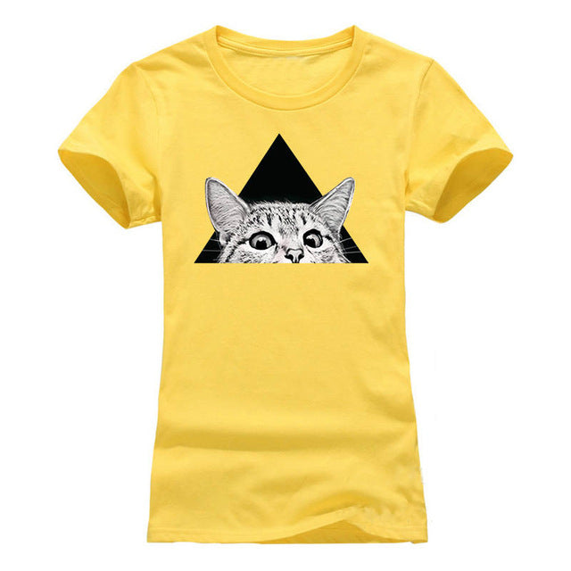 cat printed girl t-shirts