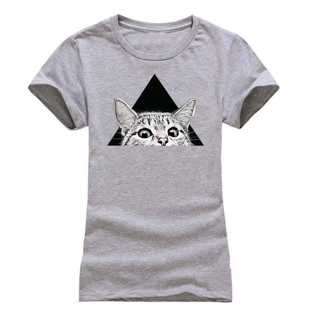 cat printed girl t-shirts