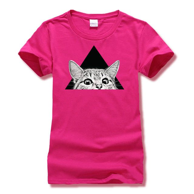 cat printed girl t-shirts