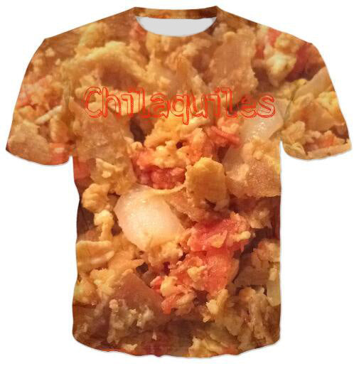 Cat Food T-Shirt Pizza 3D Printed Tees