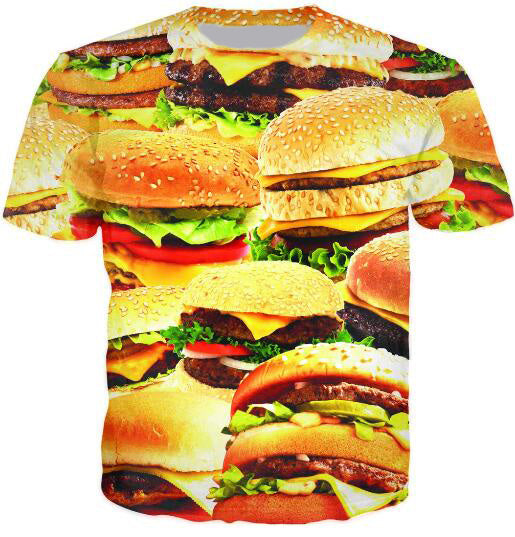 Cat Food T-Shirt Pizza 3D Printed Tees