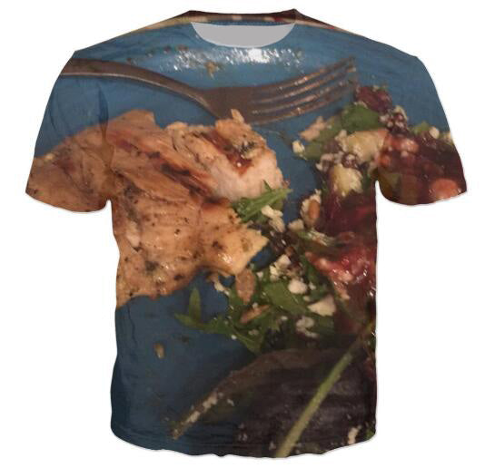 Cat Food T-Shirt Pizza 3D Printed Tees