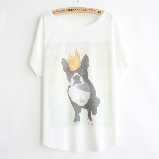 Cat kiss Fish print Top Tees