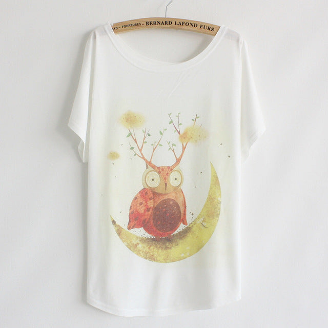 Cat kiss Fish print Top Tees