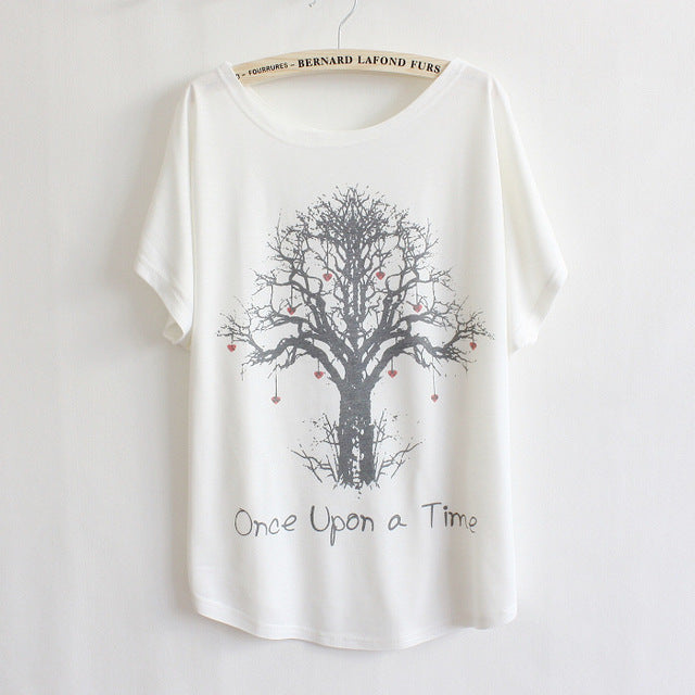 Cat kiss Fish print Top Tees