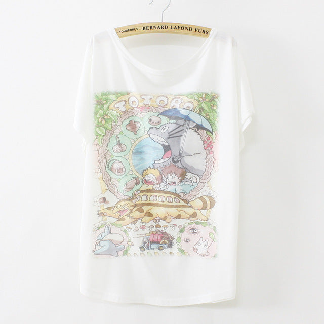 Cat kiss Fish print Top Tees