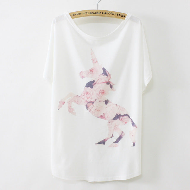 Cat kiss Fish print Top Tees