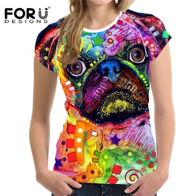 3D Black Cat Female T-shirts for Women