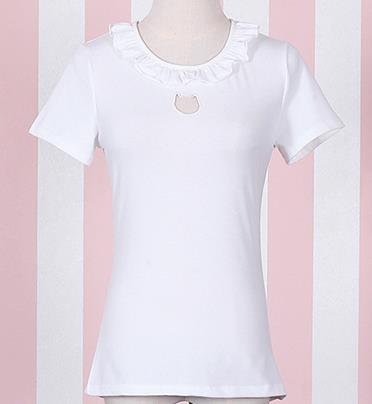 Kitty Shap Hollow out Sexy Style Full sleeve T Shirt