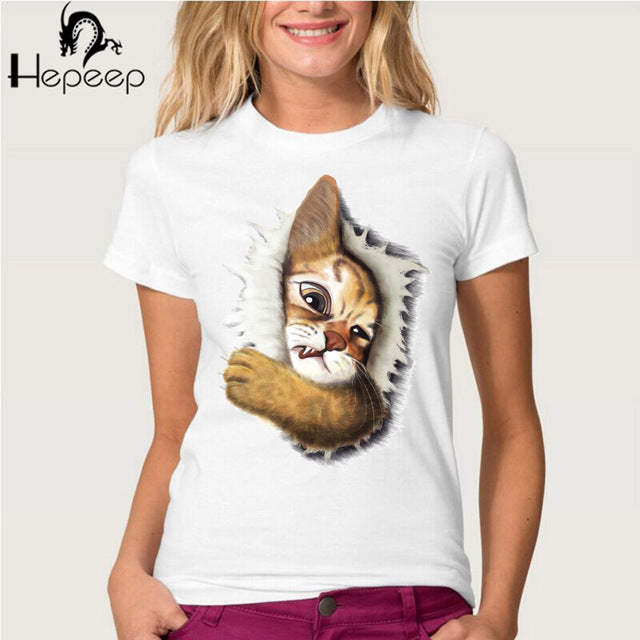 Emerge design The cat want to see your world Funny T-shirt