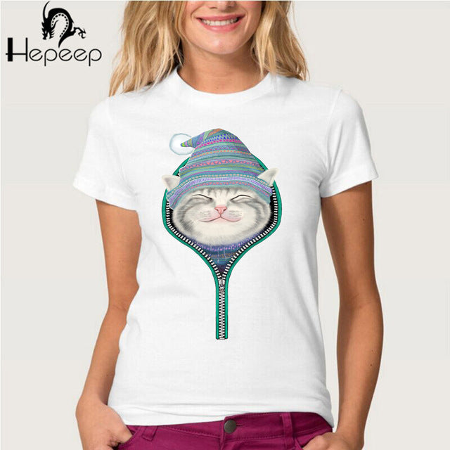 Emerge design The cat want to see your world Funny T-shirt