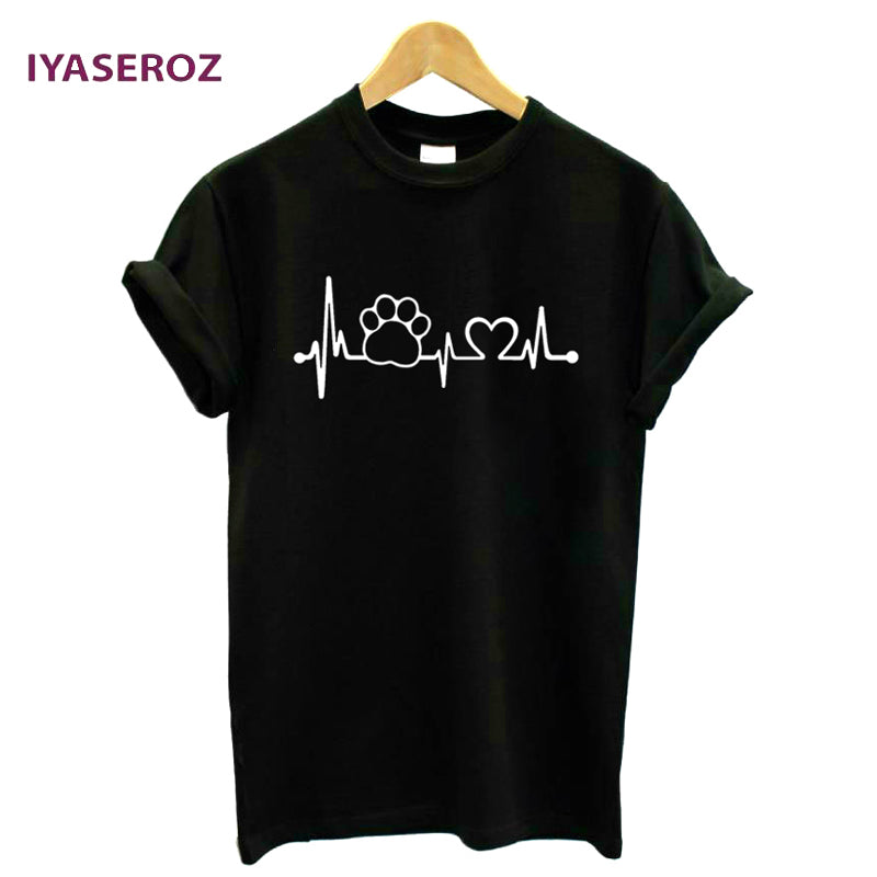 Paw Heartbeat Lifeline cat Women tshirt