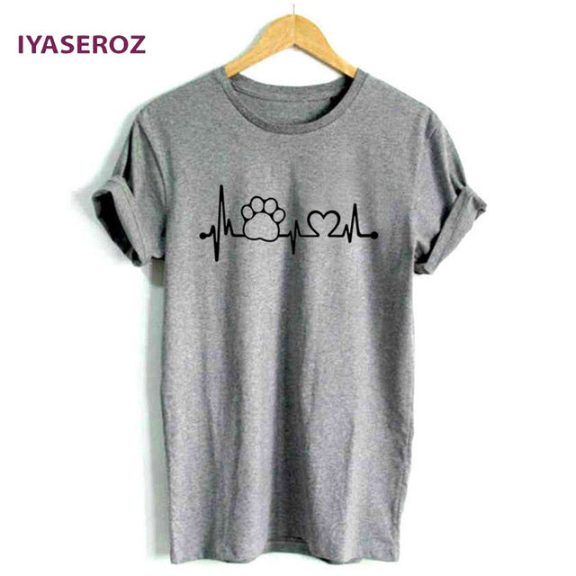 Paw Heartbeat Lifeline cat Women tshirt