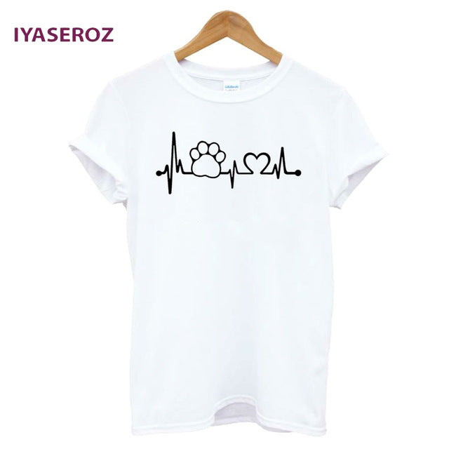Paw Heartbeat Lifeline cat Women tshirt