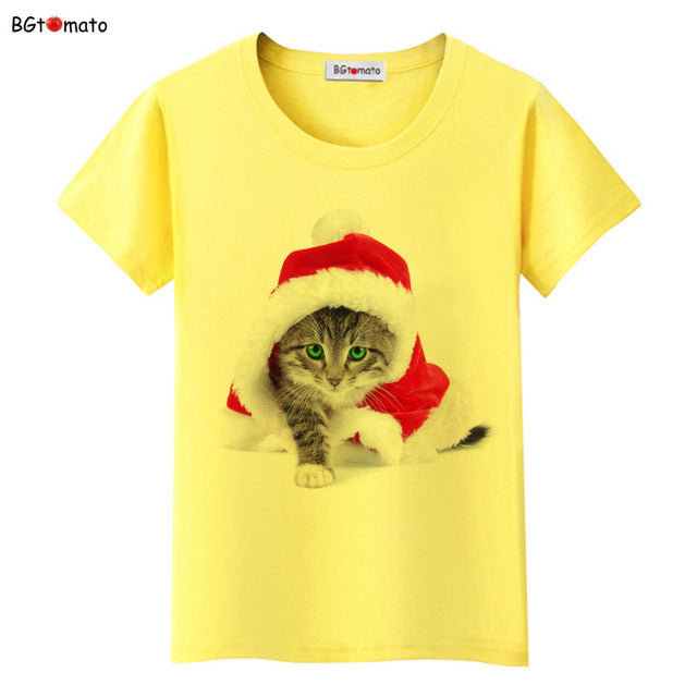 Christmas cat t shirt